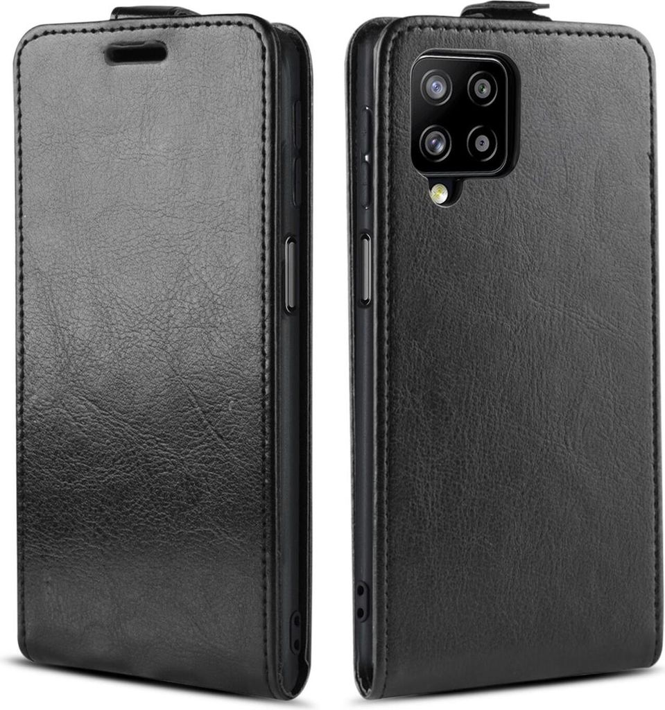 Handy Hülle für Samsung Galaxy A12 Magnet Cover Case Klapphülle Schutzhülle Farbe: Schwarz