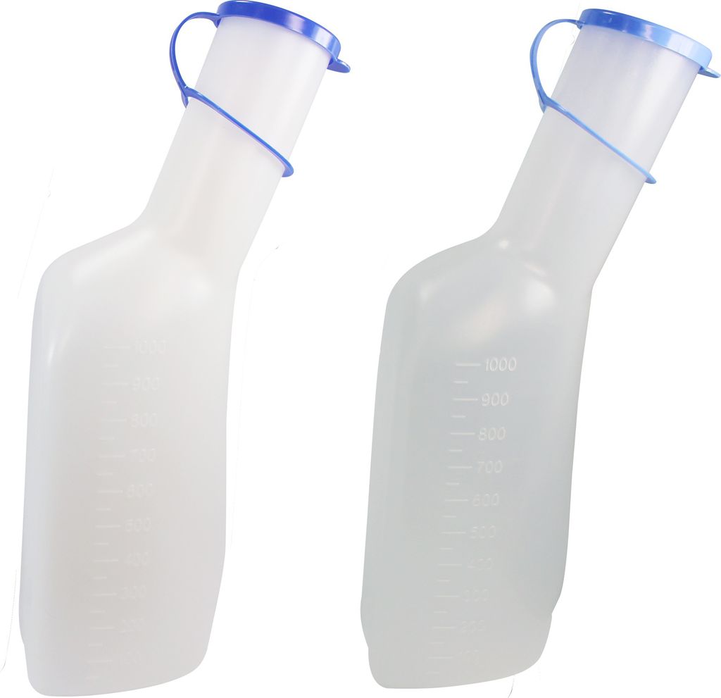 HaseMed Urinflasche Für Männer - 1000 Ml, Auslaufsicher Mit Deckel, Autoklavierbar Bis 130°C