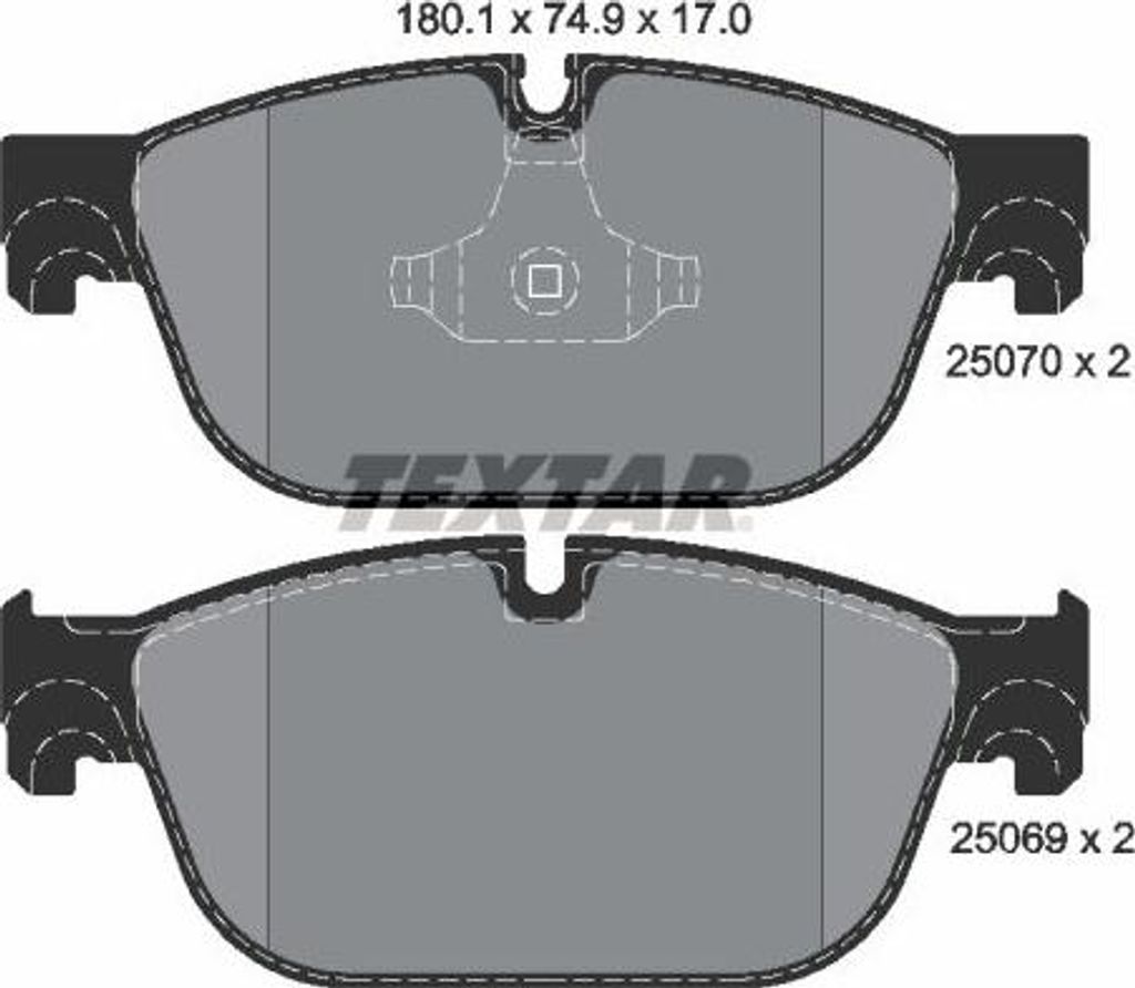TEXTAR 2507001 Bremsbelagsatz, Scheibenbremse OE 1610104080 kompatibel mit RCZ, 508, 308, DS5, DS4, C6, C5