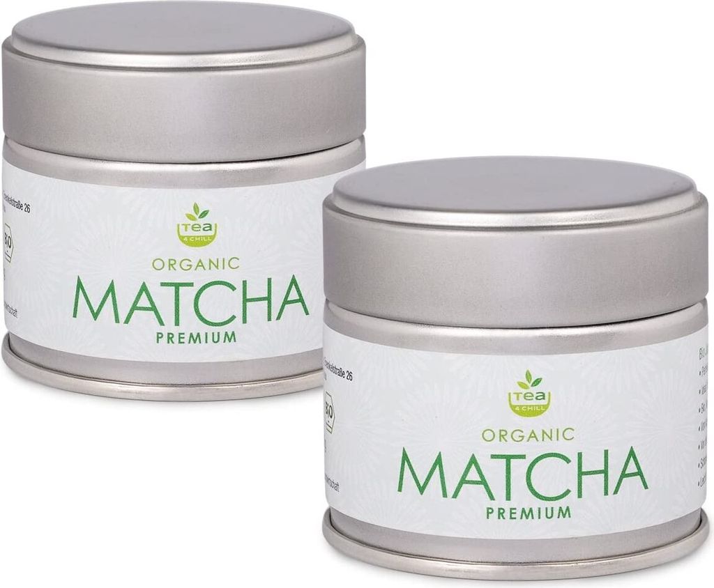 tea4chill Matcha Tee 60g. Original Grüntee-Pulver aus Japan (Präfektur Aichi). Verpackt in 2 hochwertigen Aromaschutzdosen zu je 30g Matcha.