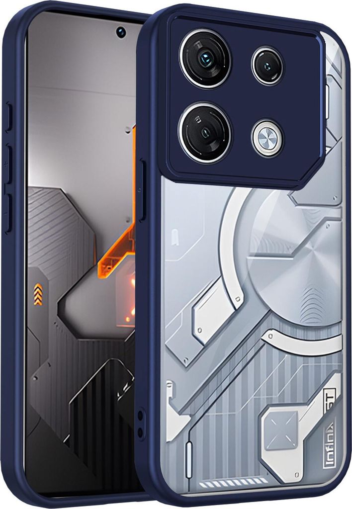Hülle für Infinix GT 20 Pro Transparente Rückseite TPU Bumper Stoßfest Handyhülle Blau