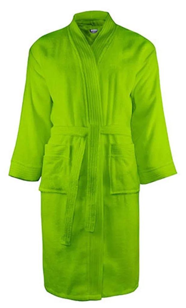 Peignoir Grand Taille XXL-3XL Anti-Frisson en Éponge Citron Vert Unie