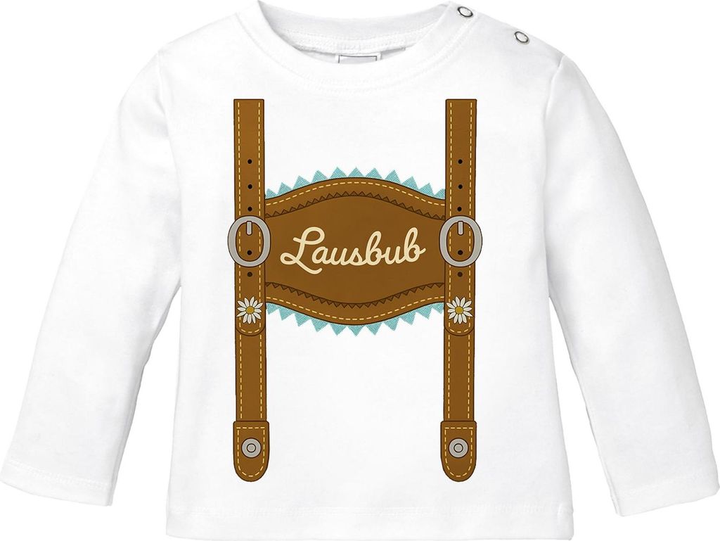 Baby Langarmshirt für das mit Lederhose und Schatzerl, Lausbub oder eigenem Namen Babyshirt Jungen & Mädchen Shirt Moonworks