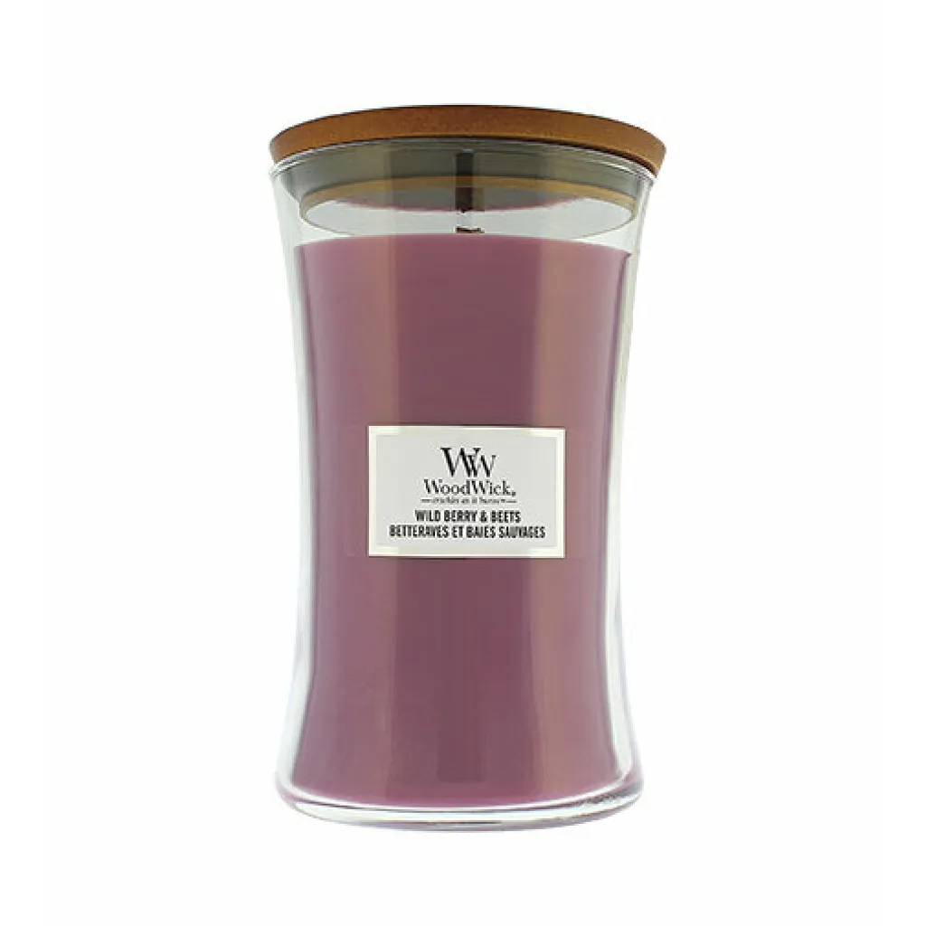 Grande Bougie Parfumée WoodWick Wild Berry & Beets en Verre de 609,5g