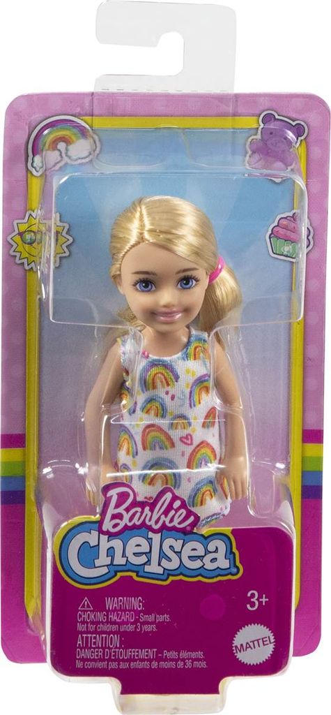 Mattel HGT02 Barbie Chelsea Puppe im Regenbogenkle Produktbild 