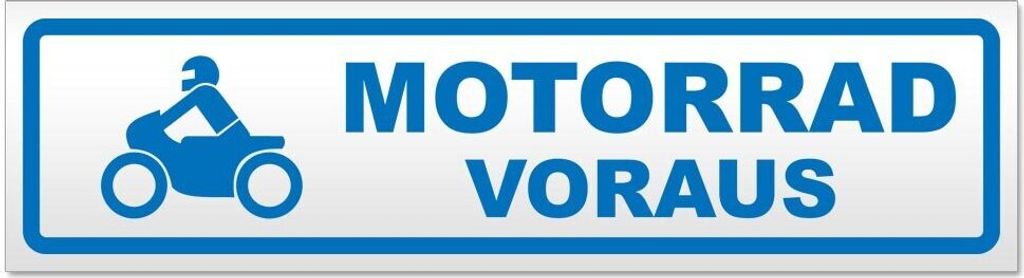 Kiwistar Motorrad voraus 2 Magnetschild Schild magnetisch - 30cm Blau - Magnetfolie für Auto PKW Kfz