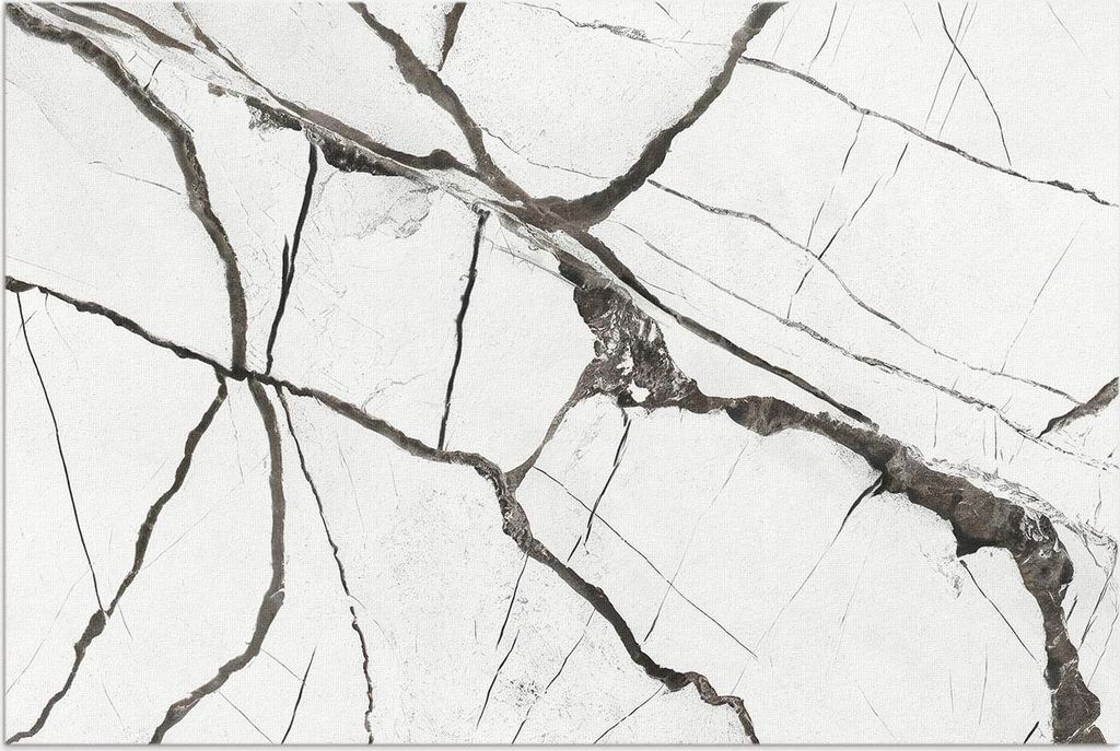 Heller rissiger Marmorstein im glamourösen Stil – Vinylteppich – 150x225 cm – Outdoor Teppich – Terrasse – Wetterfest – Modern