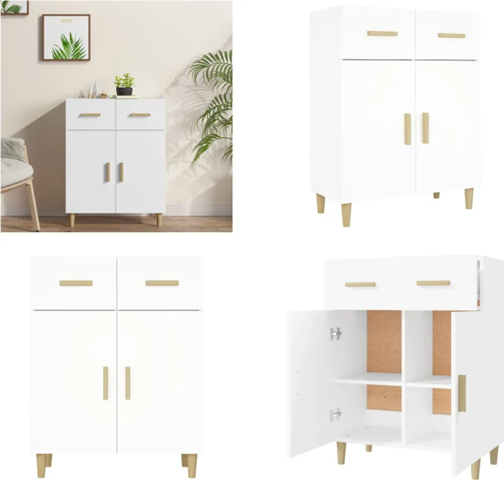 Armadio Portaoggetti Moderno Bianco 69,5x34x89 cm | Design vidaXL