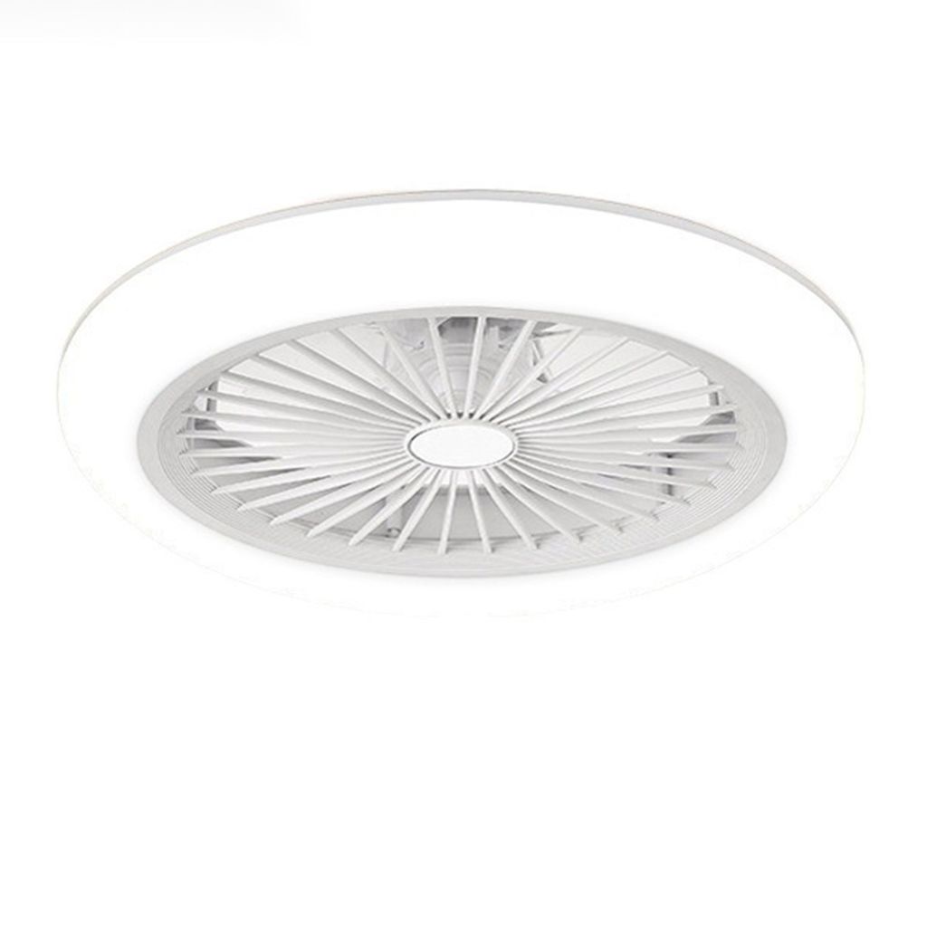 Moderner Deckenventilator mit LED-Licht, 45 cm, Weiß, smart steuerbar per Fernbedienung & App, leise, leistungsstark, mit Luftleitfunktion