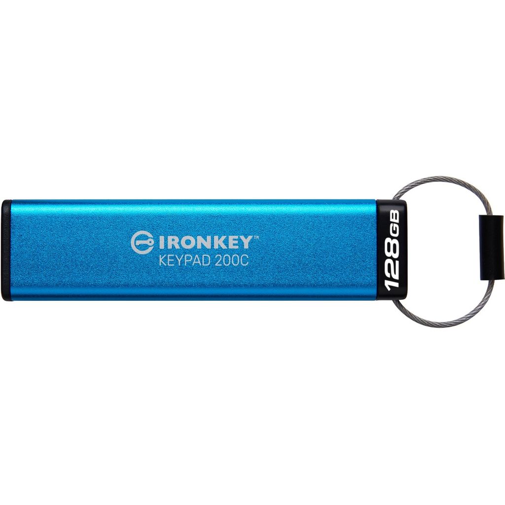 Kingston Technology IronKey 128GB USB-C Keypad 200C - FIPS 140-3 Lvl 3 (ausstehend) AES-256, 128GB, USB Typ-C, 3.2 Gen 1 (3.1 Gen 1), 280 MB/s, Bla...