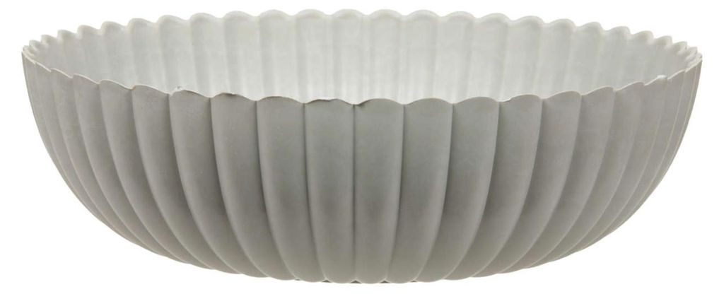 Pflanzgefäß Ø 30x9cm rund Kunststoff grau gewischt Produktbild 