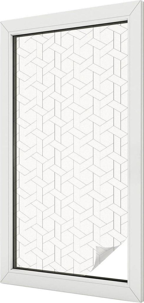 Buntglas Fensterfolie – 100x50 cm – Stained-Glass Design – blickdichte dekorative Sichtschutzfolie – selbstklebend, UV-Schutz – Geometris...