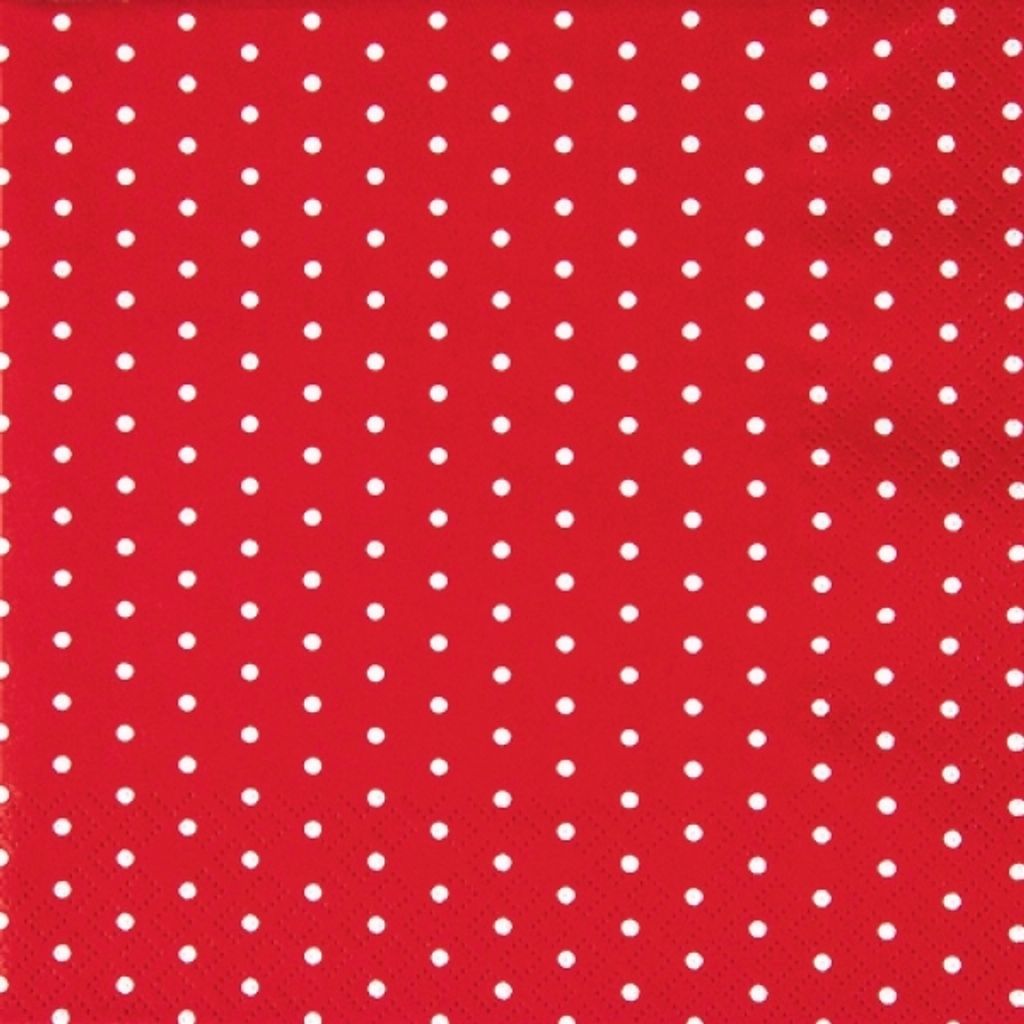 20 Servietten Mini Dots red/white - Mini-Punkte rot/weiß Produktbild 