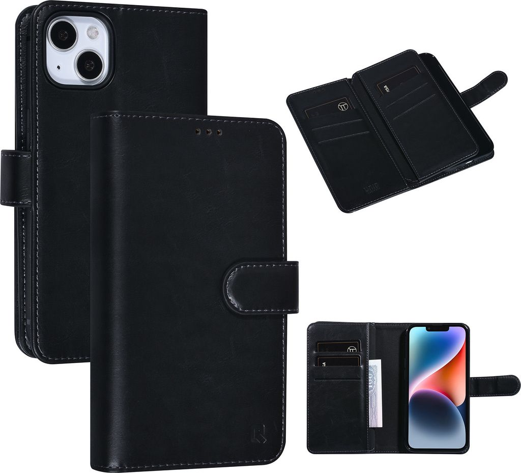 UNIQ Accessory iPhone 14 & 13 Black Booktype Card holder for 9 cards - Magnetic closure