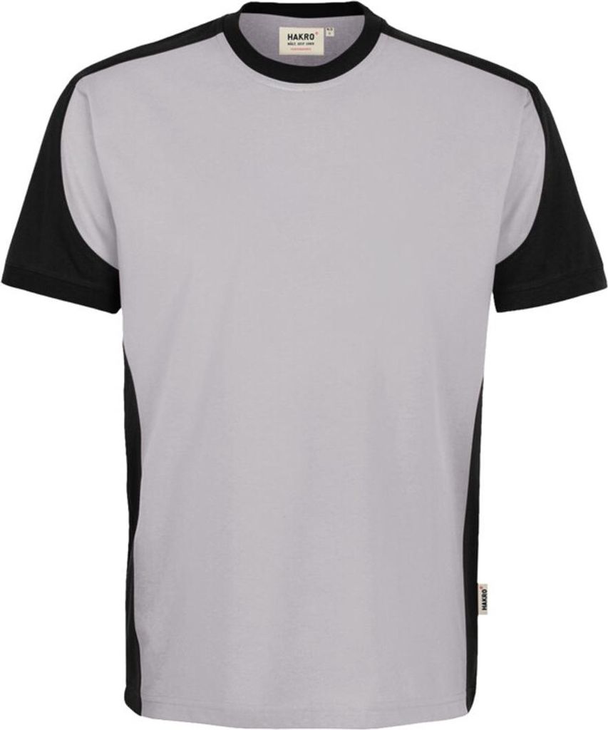 HAKRO T-Shirt Contrast #590 Gr. M titan/schwarz