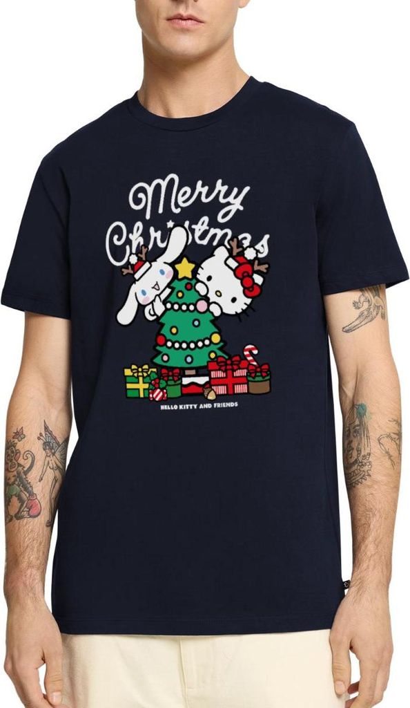 Spreadshirt Hello Kitty Und Cinnamoroll Weihnachten Männer Premium T-Shirt, XL, Navy