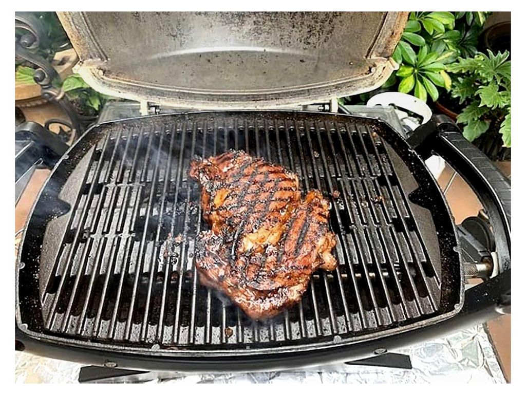 Grillrost für Weber Baby Q Zubehör für Q1000, Q1200, Q1400, Q100, Q120, Q140, 43,2 x 32,3 cm, mattes Gusseisen, 1 Stück