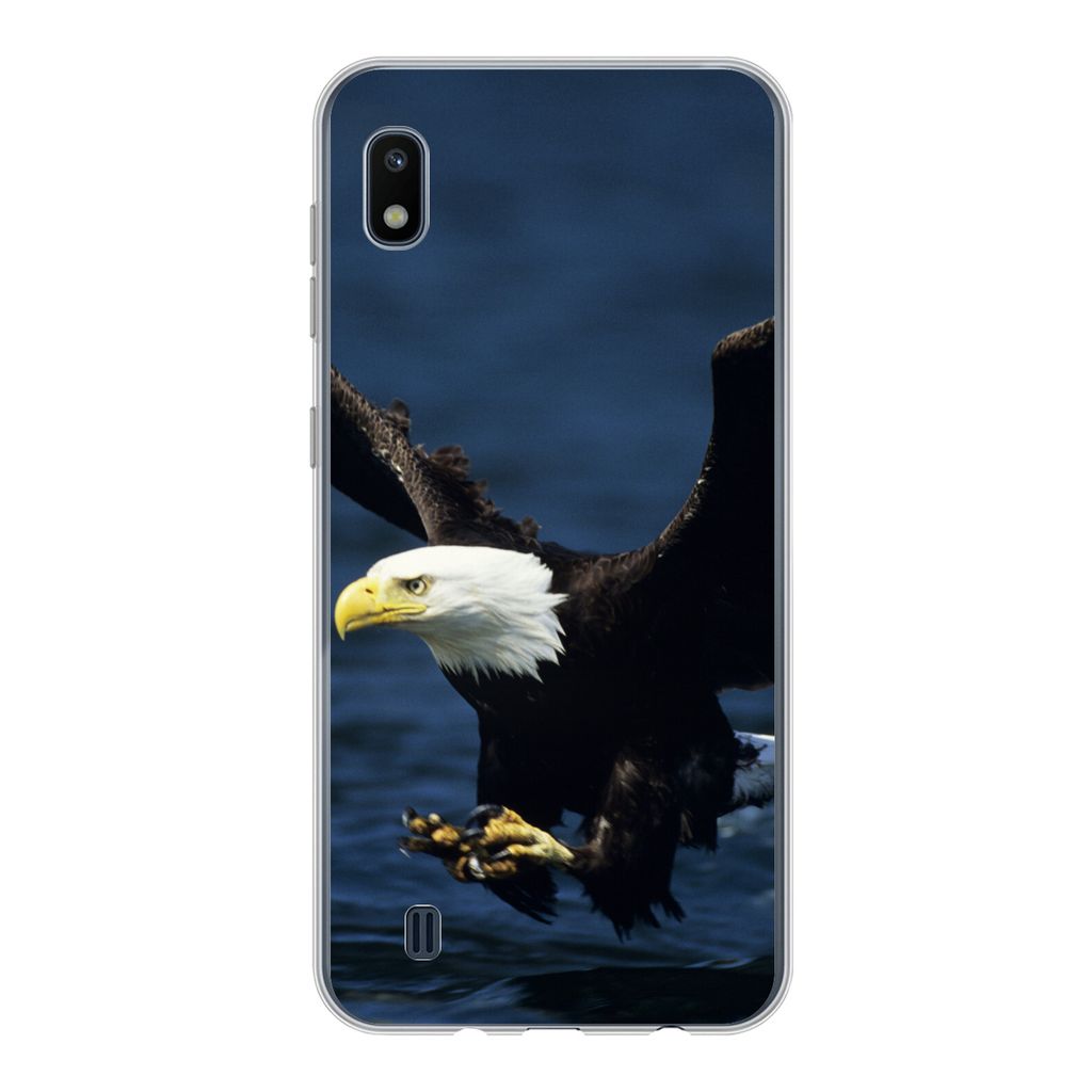 MuchoWow Handyhülle Schutzhülle Hülle für Samsung Galaxy A10 Adler - Nahaufnahme - Wasser Silikon Softcase Handy Hülle - Schutzhülle