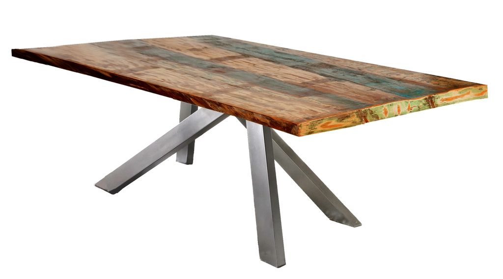TPFLiving Tischplatte 160x85 cm Altholz bunt lackiert