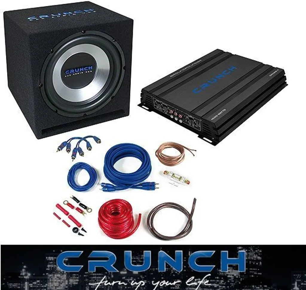 Pack Sono Voiture Complet Crunch CBP1000F pour Basses et Son Puissant