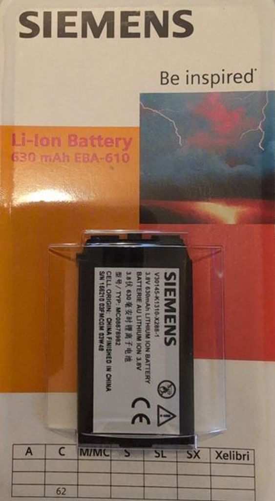 Siemens L36880-N6881-A101, 630 mAh, Lithium-Ion (Li-Ion), 250h, 27g