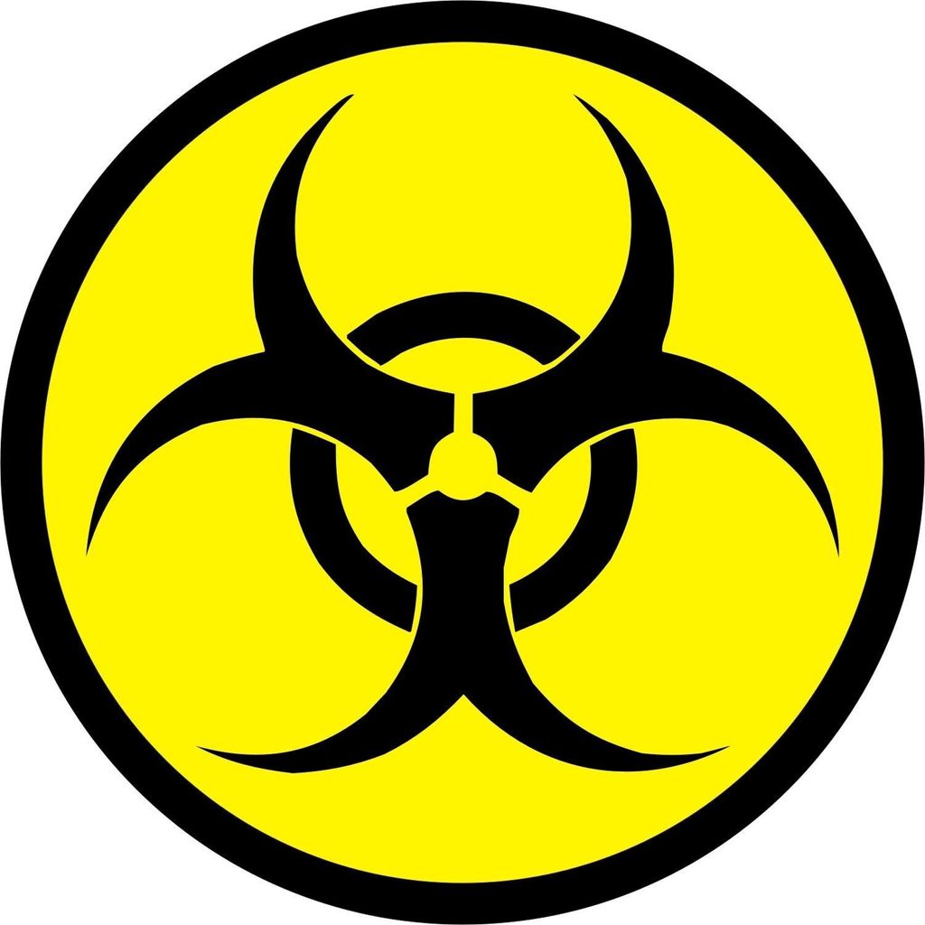 Aufkleber Biohazard I kfz_028 I rund Ø 10 cm I Warnung vor Biogefährdung I Warnaufkleber mit Gefahren-Symbol I gelb schwarz I wetterfest