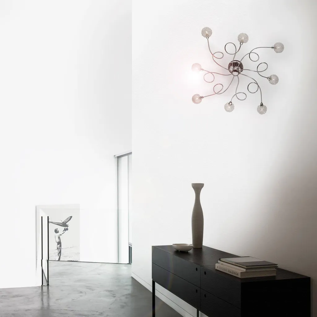 Applique Murale Argentée Chivasso - Éclairage Design Intérieur en Verre