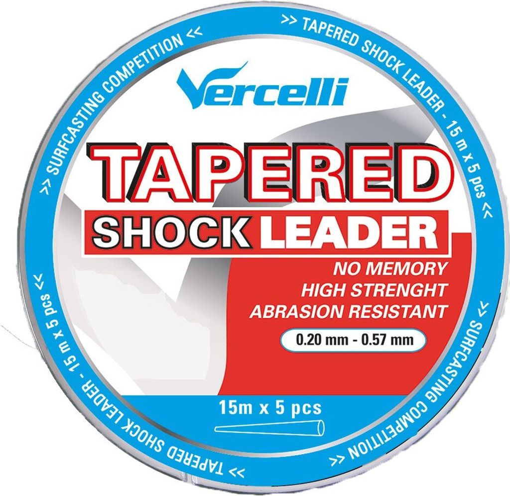 Vercelli Shock Verjüngtes Vorfach 15 M 5 Einheiten Durchsichtig 0.280-0.620 mm Durchsichtig 0.280-0.620 mm