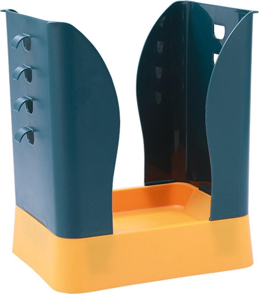 Ausziehbarer Mülleimer aus Kunststoff mit großem Fassungsvermögen und Müllbeutelhalter für Küche und Bad (Blau, Gelb)