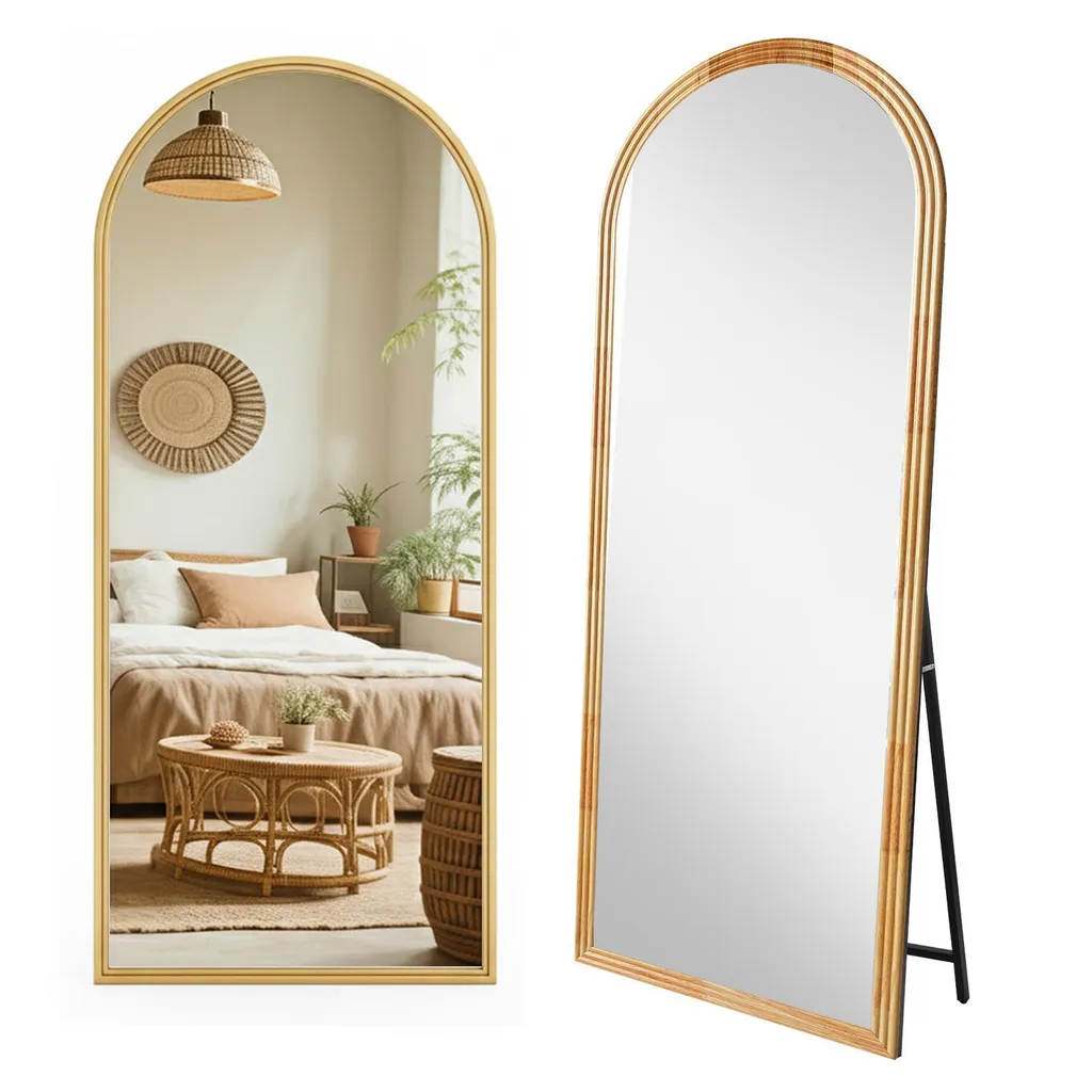 Miroir intégral 160x50cm : agrandissez votre pièce avec ce cadre bois HD
