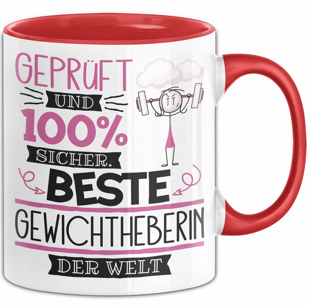 Beste Gewichtheberin Der Welt Tasse Geschenk für Eine Gewichtheberin Und Sicher Geschenkidee Geburtstag Weihnachten (Rot)