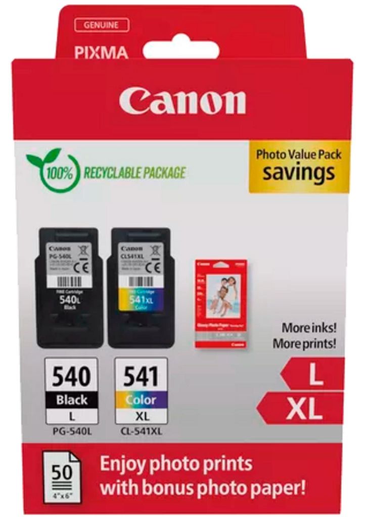 Confezione risparmio Canon PG-540 L / CL-541 XL Photo Immagine del prodotto 