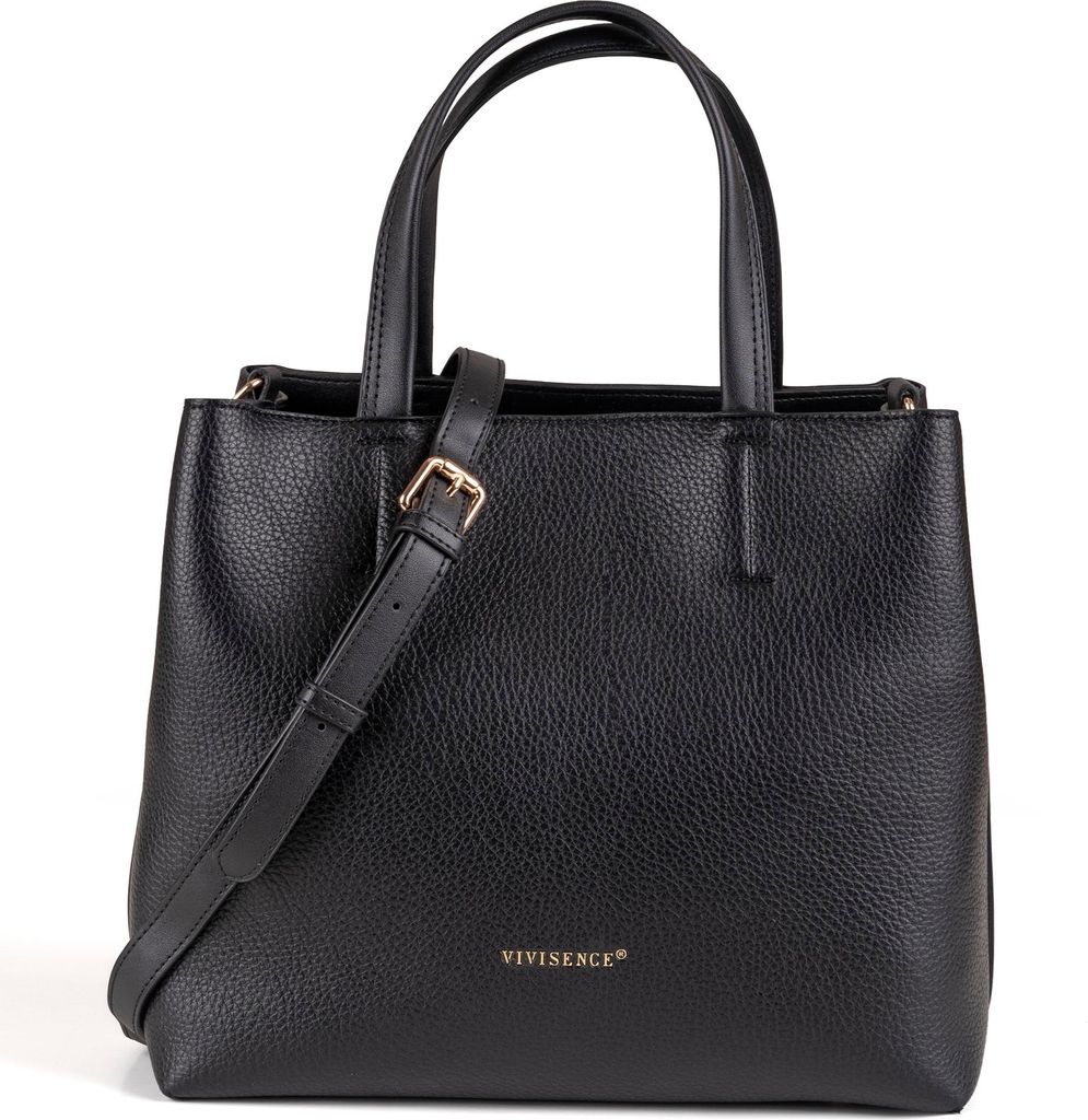 Vivisence Elegante große Handtasche Polyurethan Damen Tragetasche mit Organizer und Schultergurt für Arbeit, Einkauf, Alltag