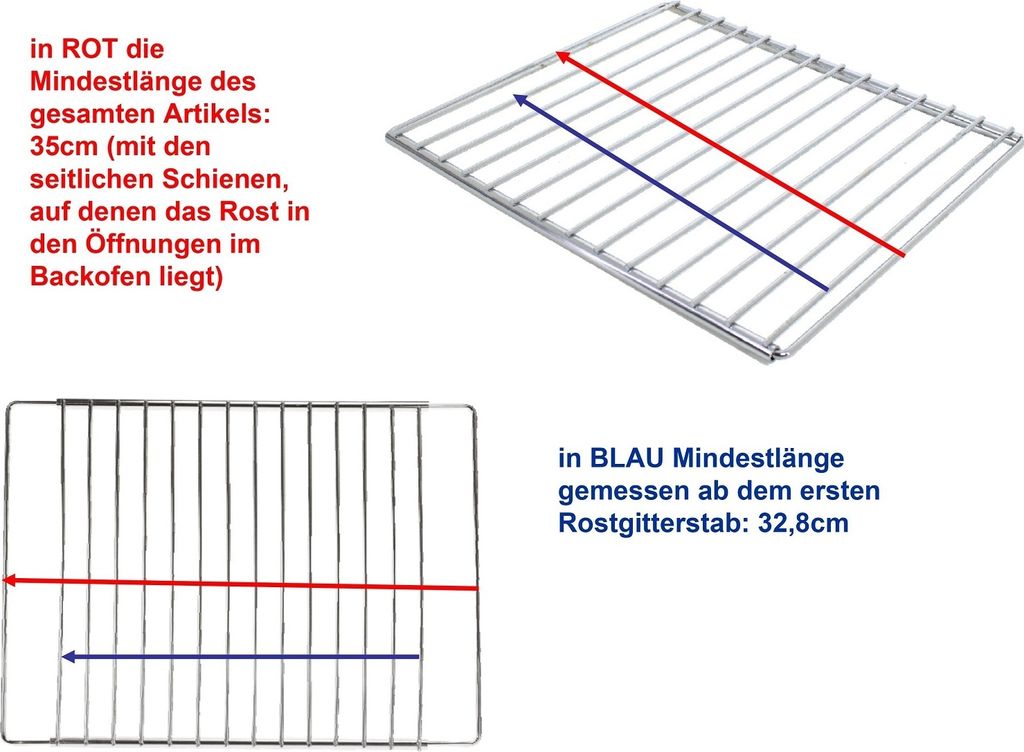 Ofengitter 33 bis 61 cm Ofen Gitter Gitterrost Backofenrost Produktbild 9