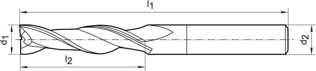 FORMAT Schaftfräser WN VHM 20,0 mm extra lang HB Z 2, Durchmesser:12,00 mm, Typ:Typ N, Schneidstoff:VHM