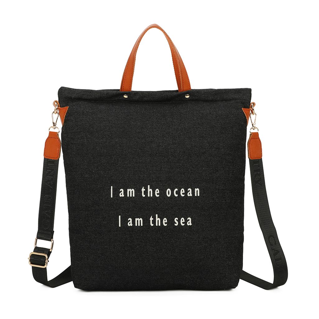 Gallantry, Seabag Cabas Handtasche in Jean, Schwarz