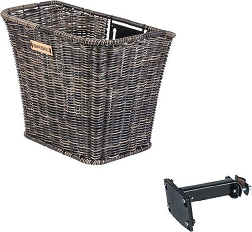 Basil Vorderradkorb Bremen FM Rattan dunkelbraun 26x35x27 Produktbild 