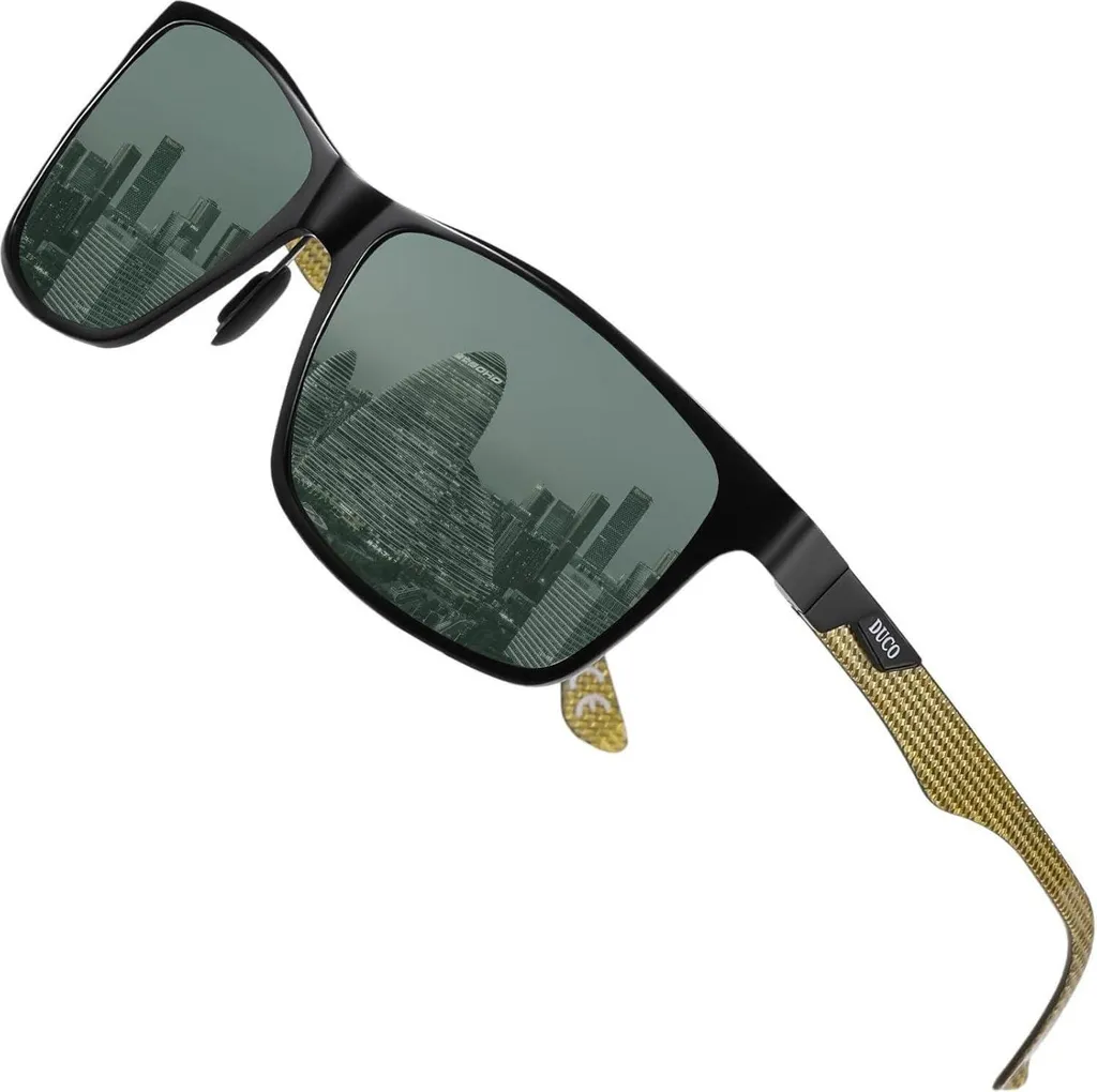 Occhiali da Sole Polarizzati Uomo Robusti Metallo Carbonio UV400