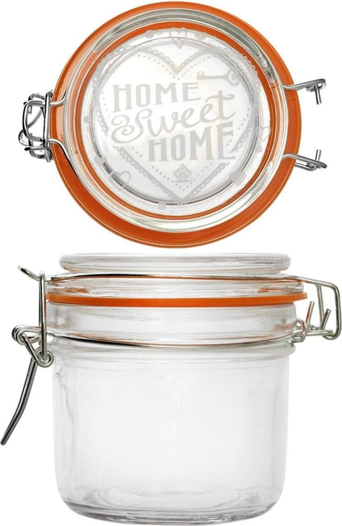 Home Sweet Set 6 luftdichte Gläser, Glas, transparent, 200 ml
