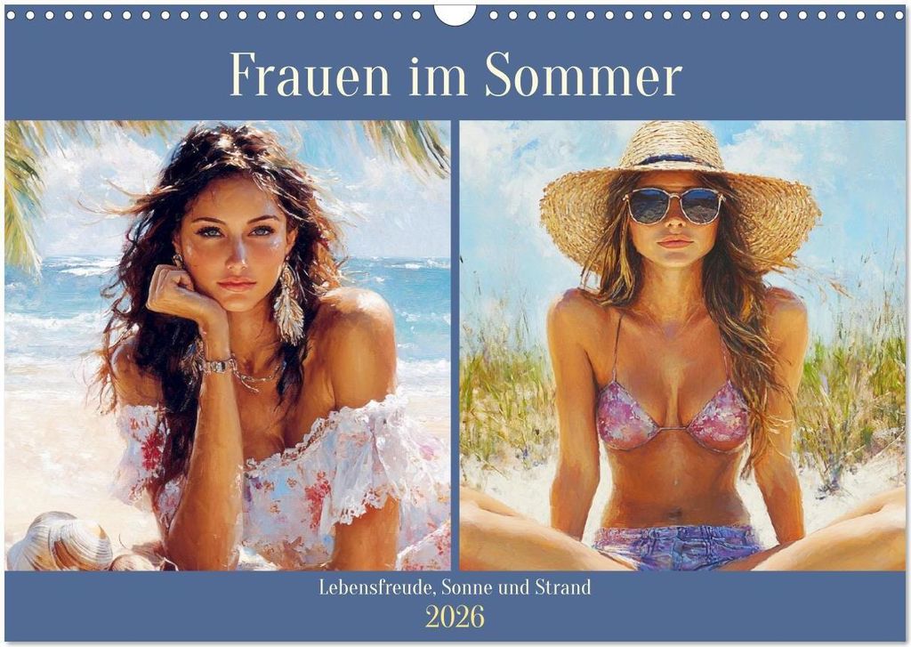 Frauen im Sommer. Lebensfreude, Sonne und Strand (Wandkalender 2026 DIN A3 quer), CALVENDO Monatskalender