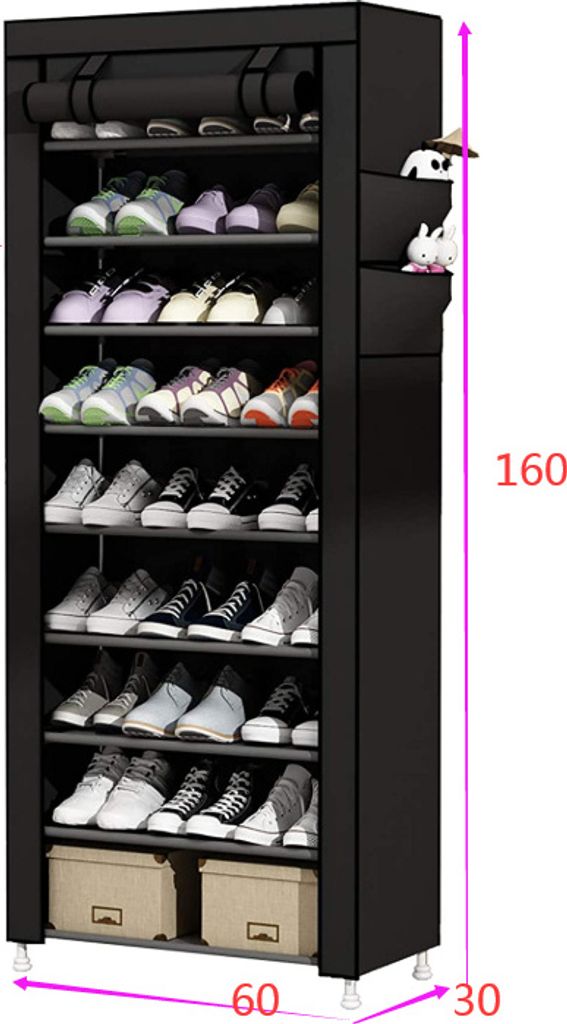 Schuhregal mit 9 Ebenen,Schuhschrank Stoffschrank für ca. Produktbild 