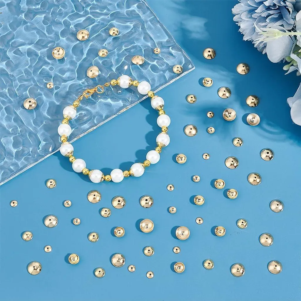Capsules de fleurs intercalaires en or 18K pour montage de bijoux DIY