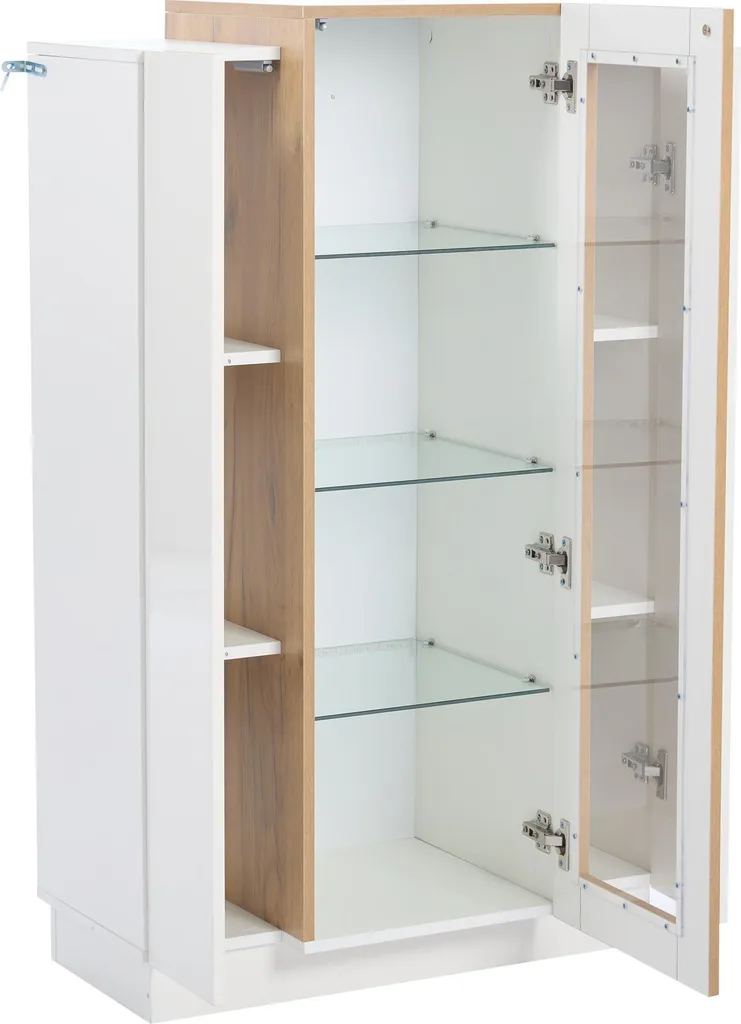 Petit Buffet Vitré 3 Portes - Solution de Rangement Lumineuse et Design - 10