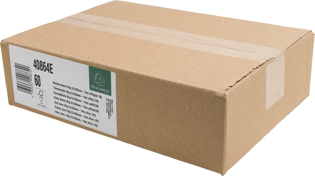 Pack de 60 Bobines Tickets de Caisse 57mm 14m Papier Blanc Thermique