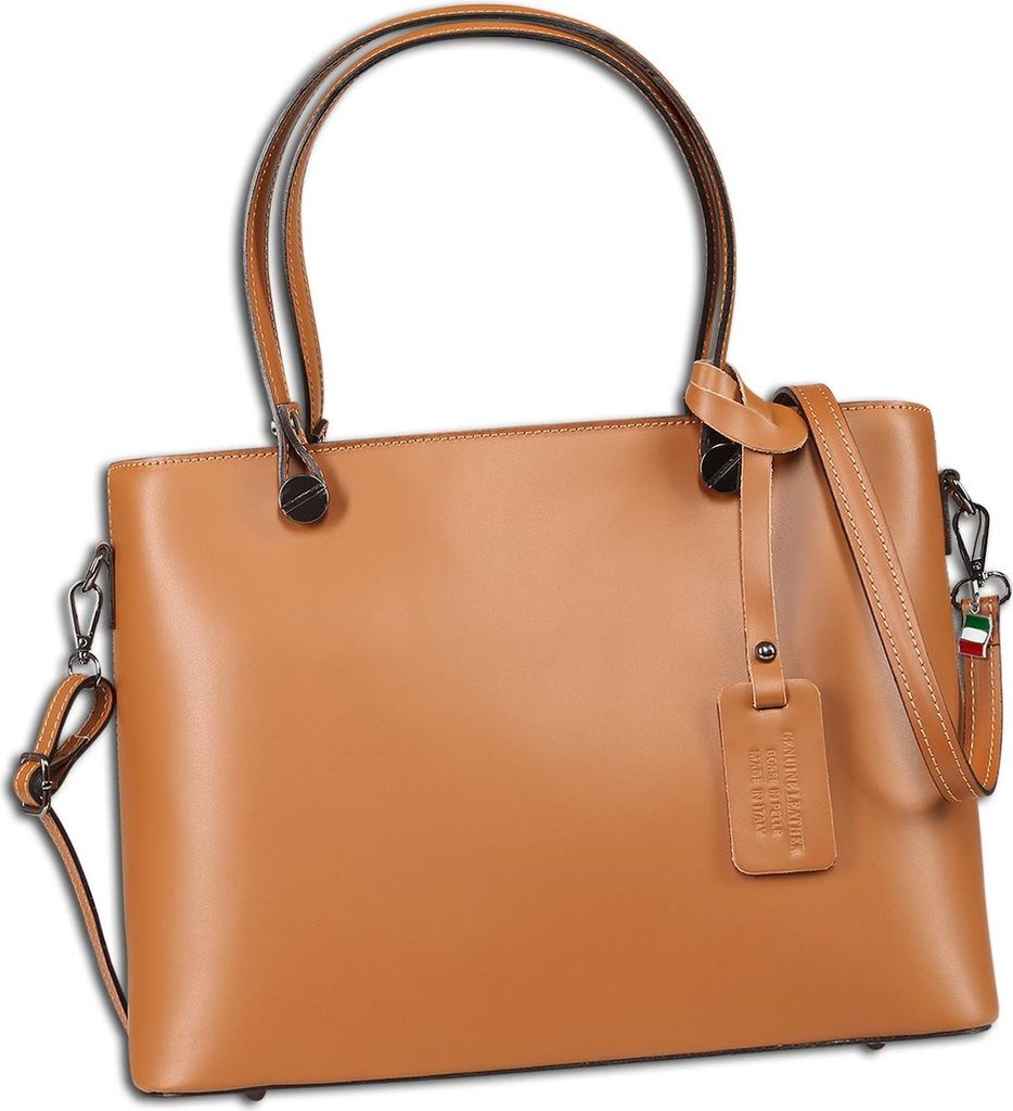 Florence Damen Schultertasche Tote Bag Leder Tasche tan hellbraun OTF175C3