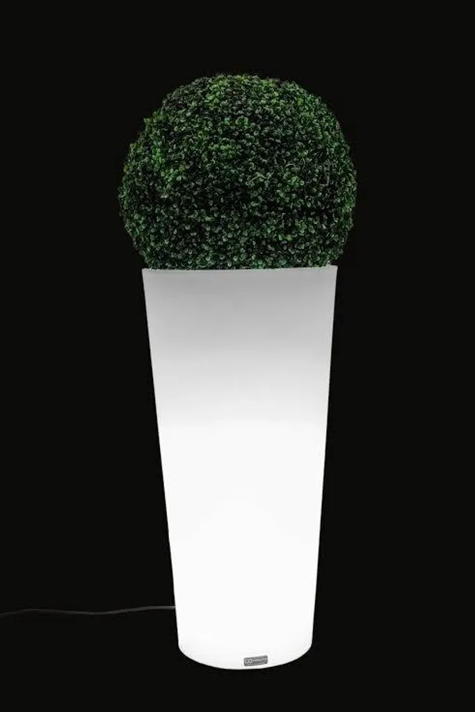 Décoration lumineuse LED pot de fleurs 80 cm blanc intérieur extérieur