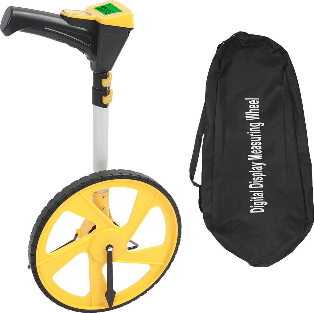 Digitaler, faltbarer und tragbarer Fußmeter mit Messrad (99.999 Fuß / 99.999 Meter) inklusive Hintergrundbeleuchtung, Ständer und Rucksack