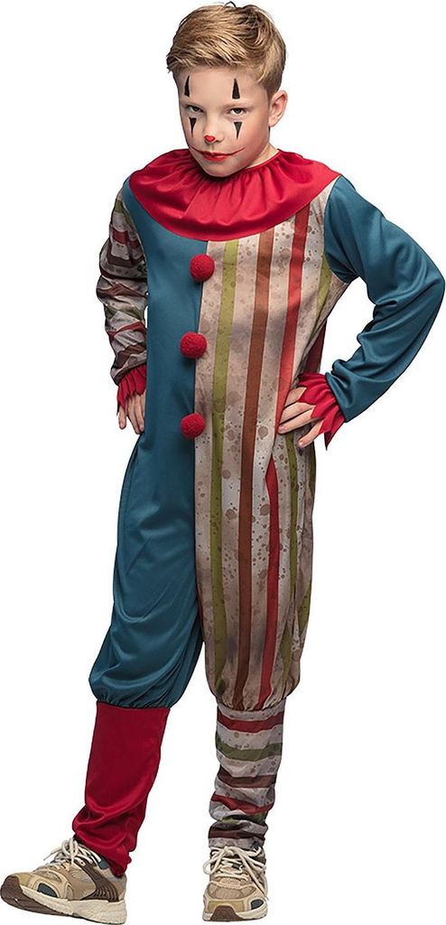 Böser Clown - Horror Halloween Kostüm Kinder Kindergröße: 146-152