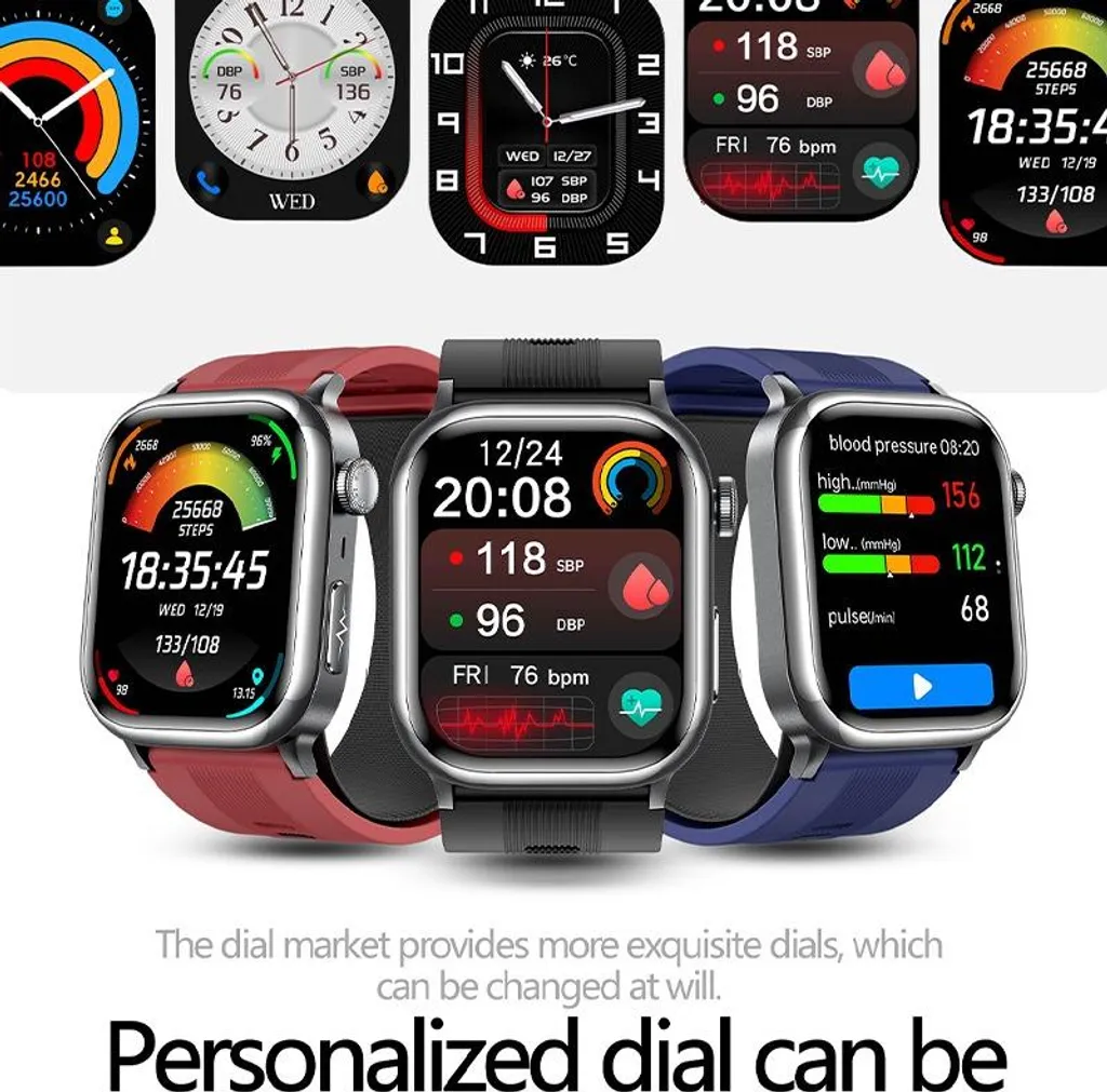 Montre Connectée Santé avec Mesure de Tension et ECG Écran AMOLED Noir - 14