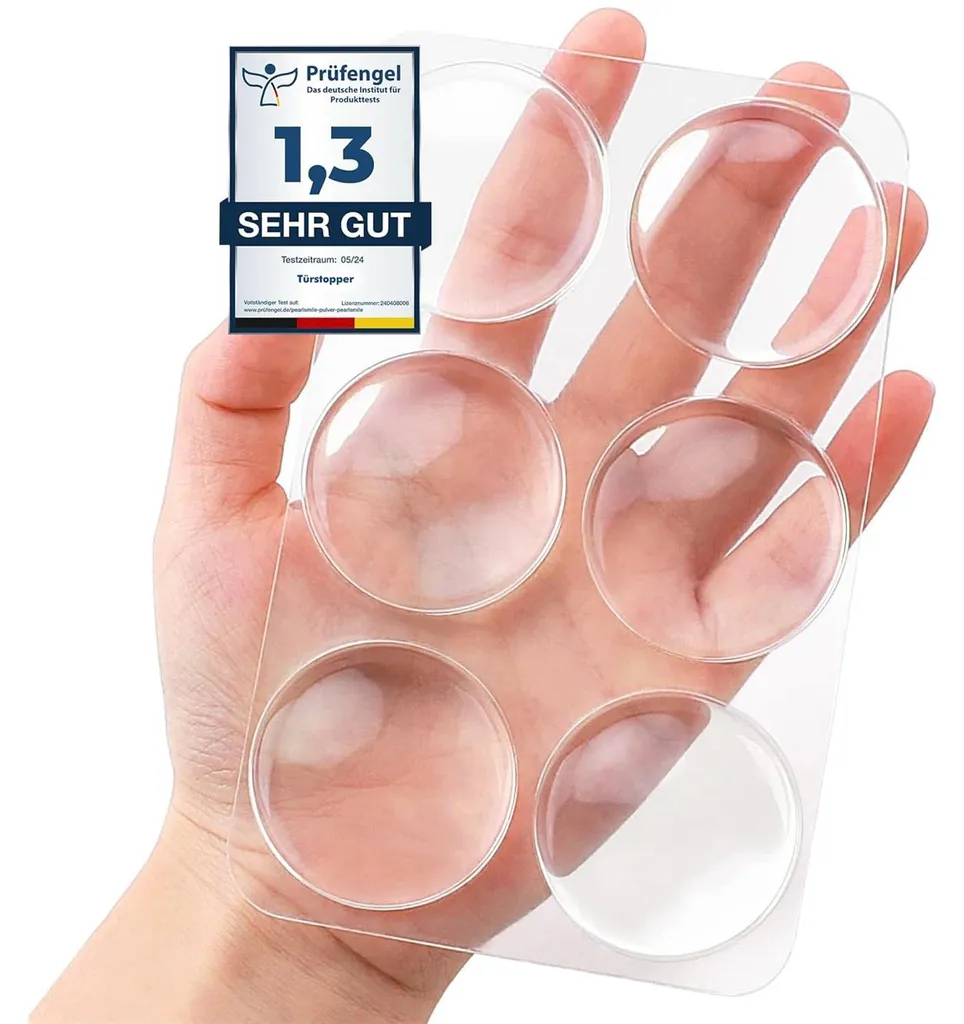 Butée de porte transparente lot de 6 protections murales autocollantes